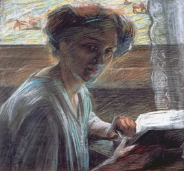 Frau beim Lesen, 1909